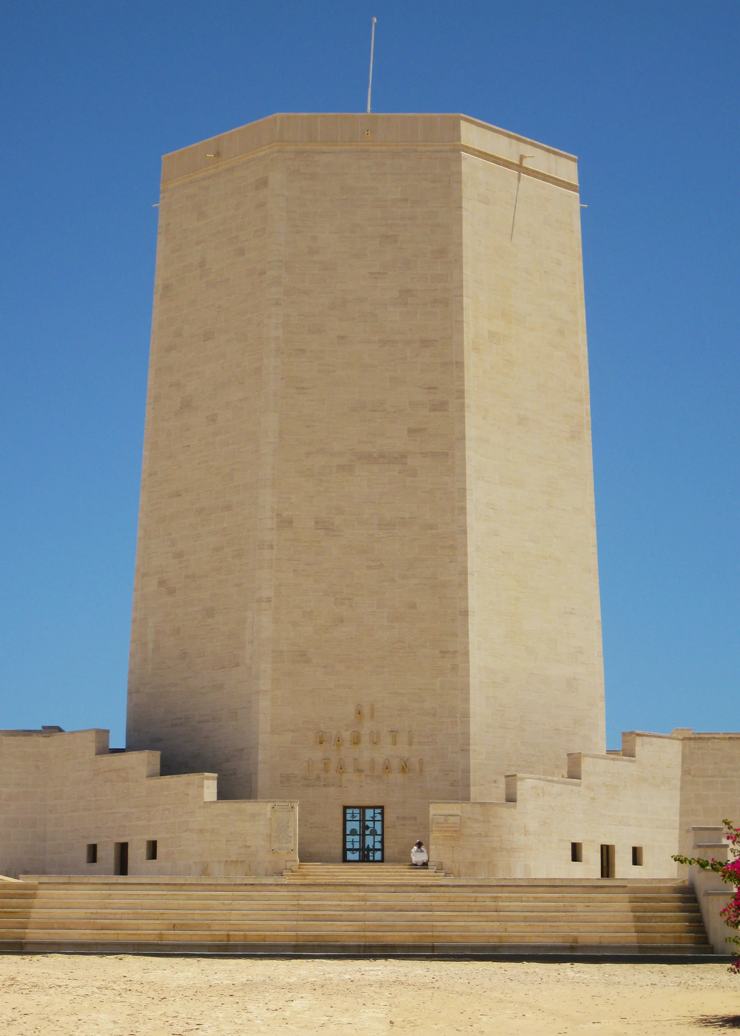 Italian Military Memorial at El Alamein — white marble tower of the Sacrario Militare Italiano