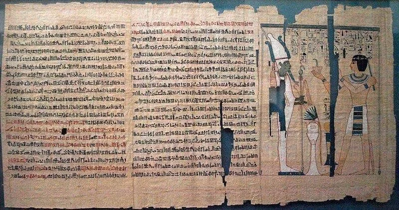 Hieroglyphs carved on temple wall